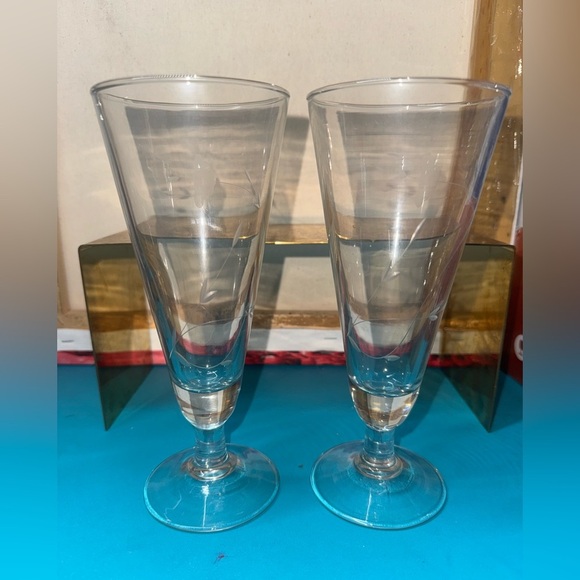 2 Princess House Heritage Pilsner Glasses - Picture 2 of 5